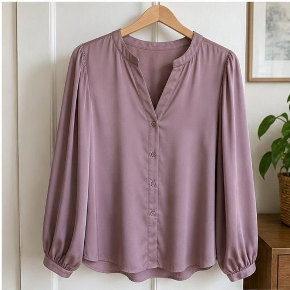 Mauve Button Blouse